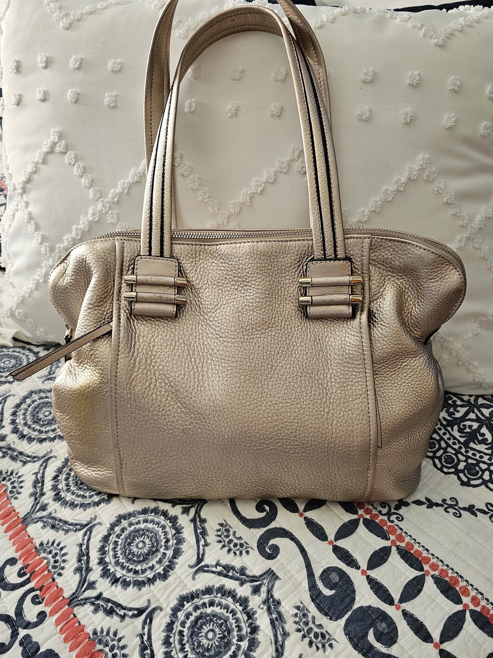 FINAL!!! b. makowsky Metallic Champagne Shoulder Bag